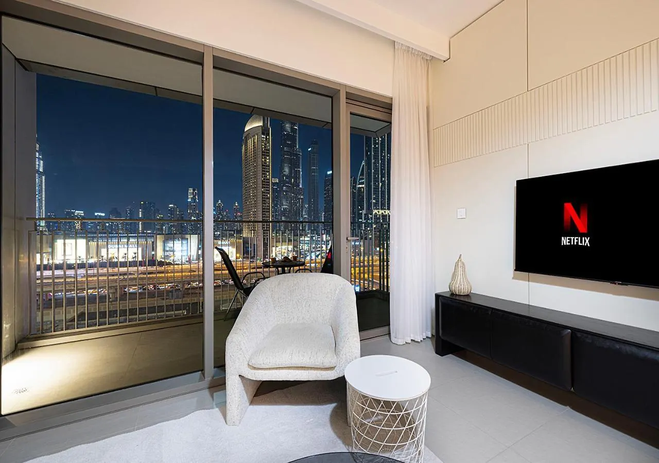 Full Burj Khalifa View - Opposite Dubai Mall Access - 8 Min Walk To Mall & Fountain - Luxury 2Br Apartman